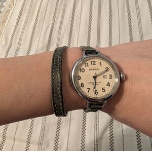 Shinola Cream Dial with Olive Green Strap Watch
